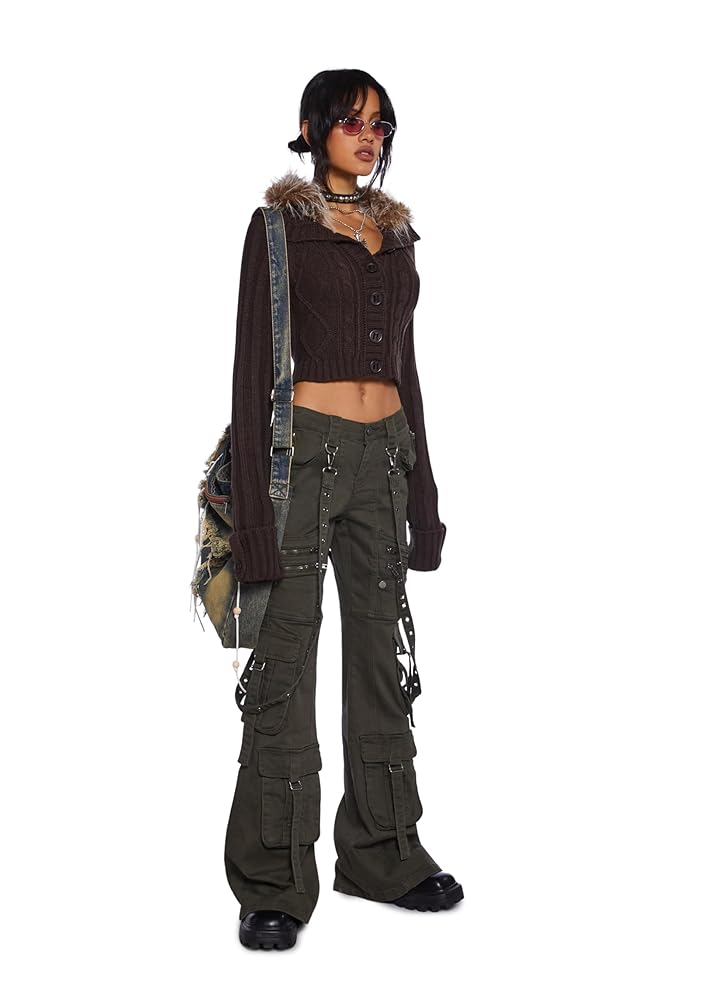Dolls Kill Aurora Cargo Jeans - Twill by Current Mood – Low